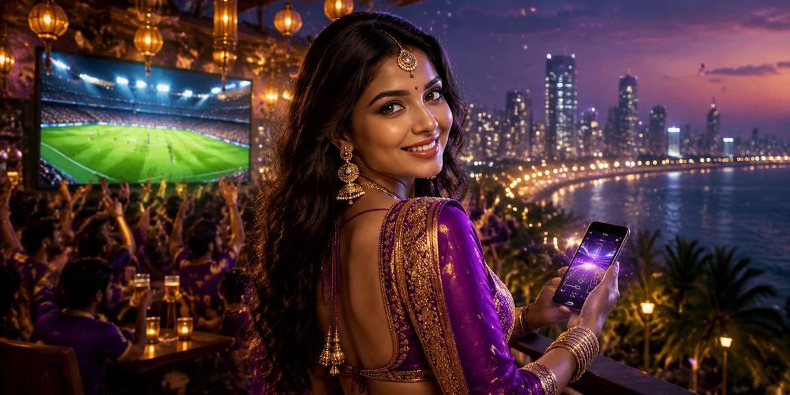 Marketing image showing cricket betting in India
